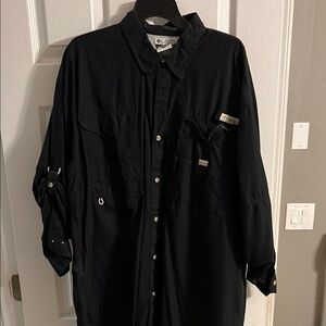 Columbia Men's Black Casual Button Down Shirt